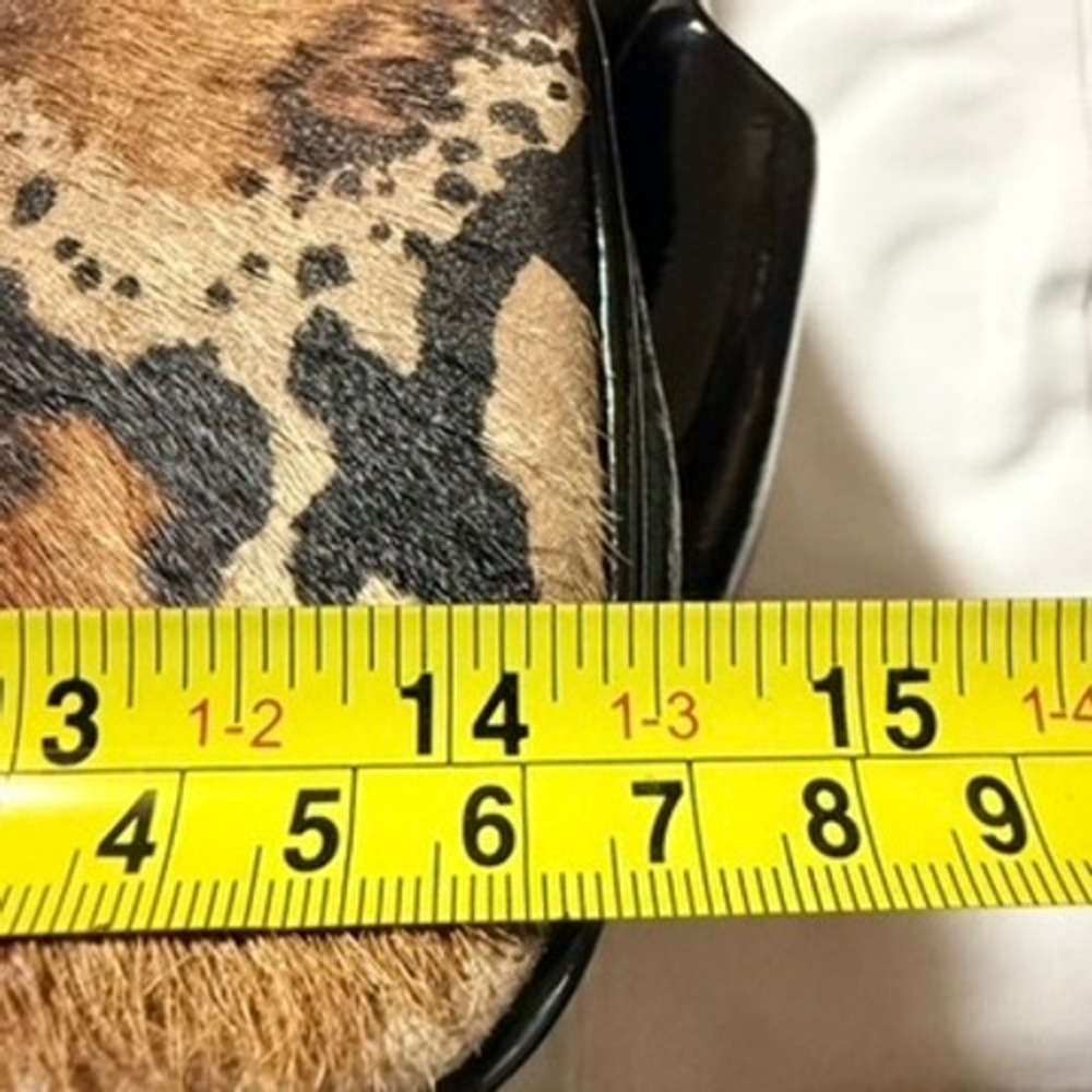 VTG Braccialini Firenze PonyStyle Leopard Pattern Croc Embossed & Patent Leather - Picture 8 of 10